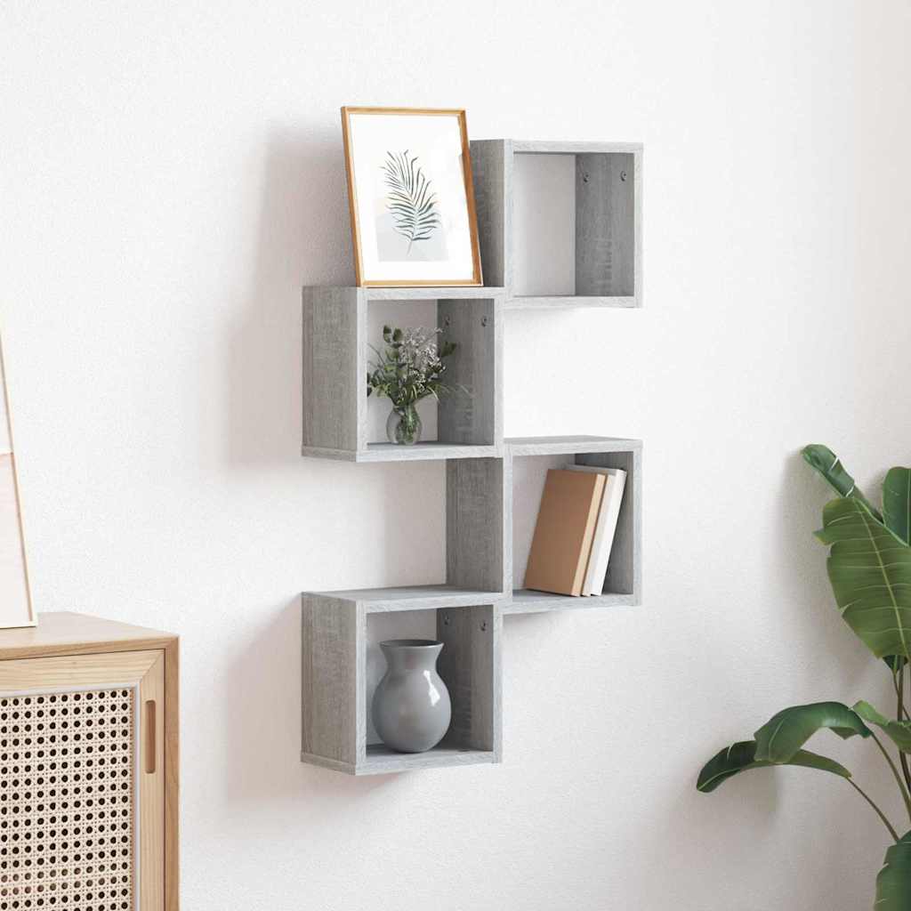 Wandregale 4 pcs Graues Sonoma 26 x 15 x 26 cm Holzwerkstoff