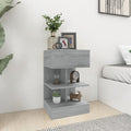 Nachttische 2 Stk. Grau Sonoma 40x35x65 cm Holzwerkstoff