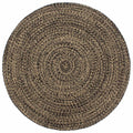 Teppich Handgefertigt Jute Schwarz und Braun 180 cm