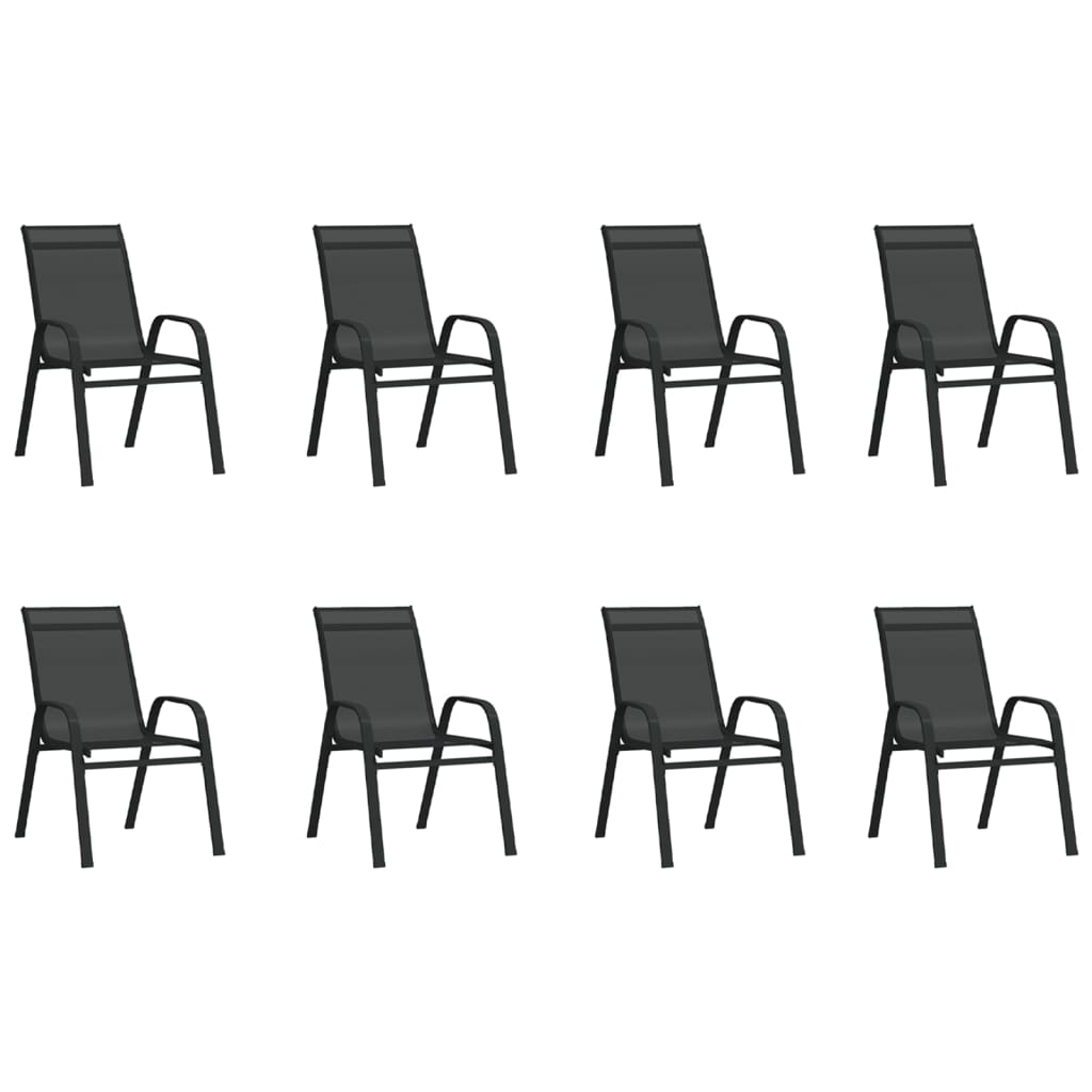 9-tlg. Garten-Essgruppe Schwarz