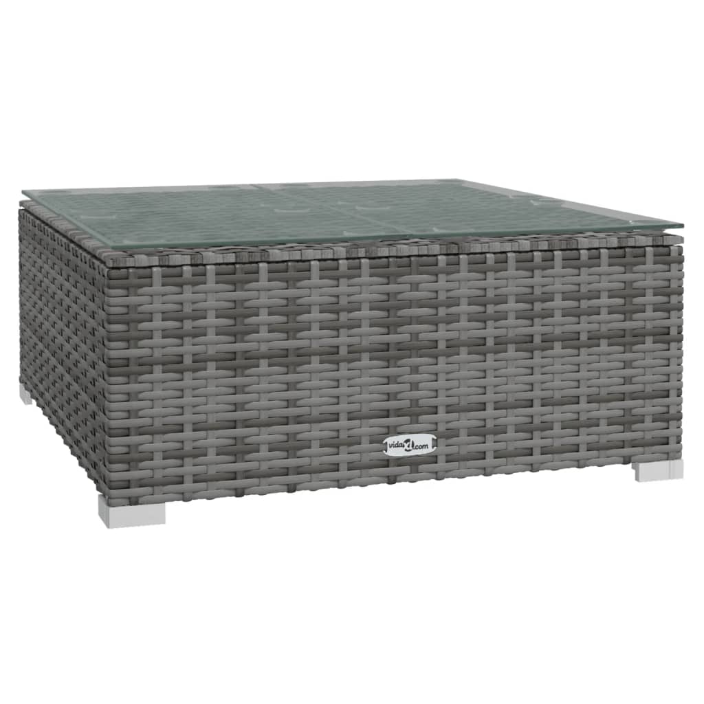 3-tlg. Garten-Lounge-Set mit Kissen Poly Rattan Grau