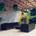 8-tlg. Garten-Lounge-Set mit Kissen Poly Rattan Schwarz