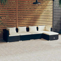 5-tlg. Garten-Lounge-Set mit Kissen Poly Rattan Schwarz