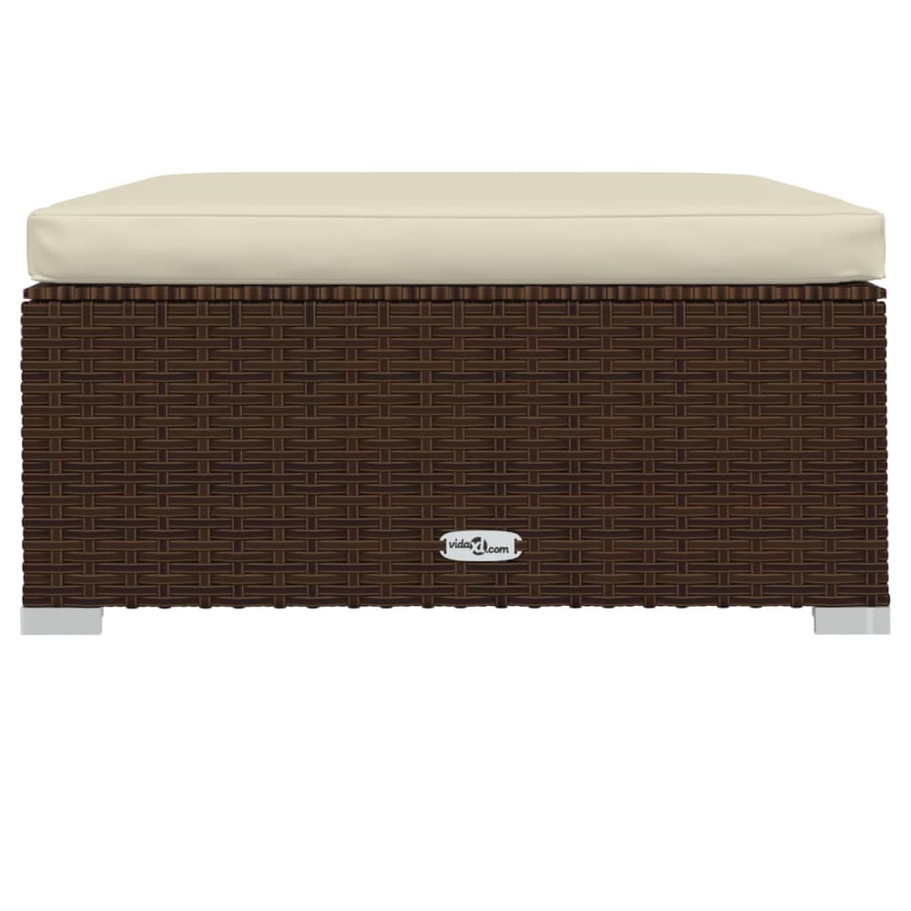 7-tlg. Garten-Lounge-Set mit Kissen Poly Rattan Braun