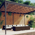 10-tlg. Garten-Lounge-Set mit Kissen Braun Poly Rattan