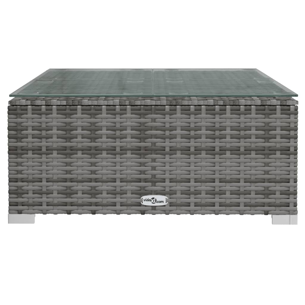 11-tlg. Garten-Lounge-Set mit Kissen Grau Poly Rattan