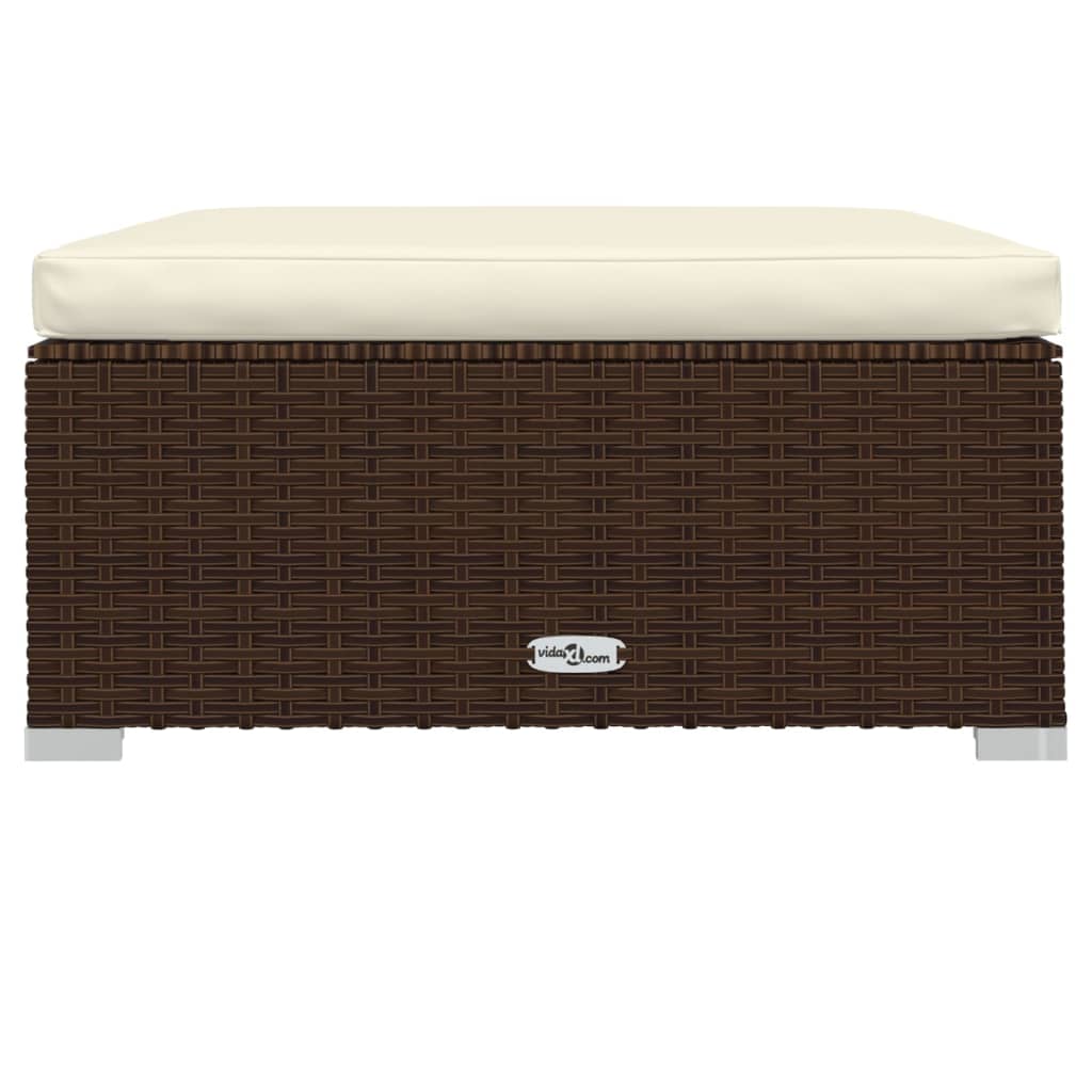 11-tlg. Garten-Lounge-Set mit Kissen Poly Rattan Braun