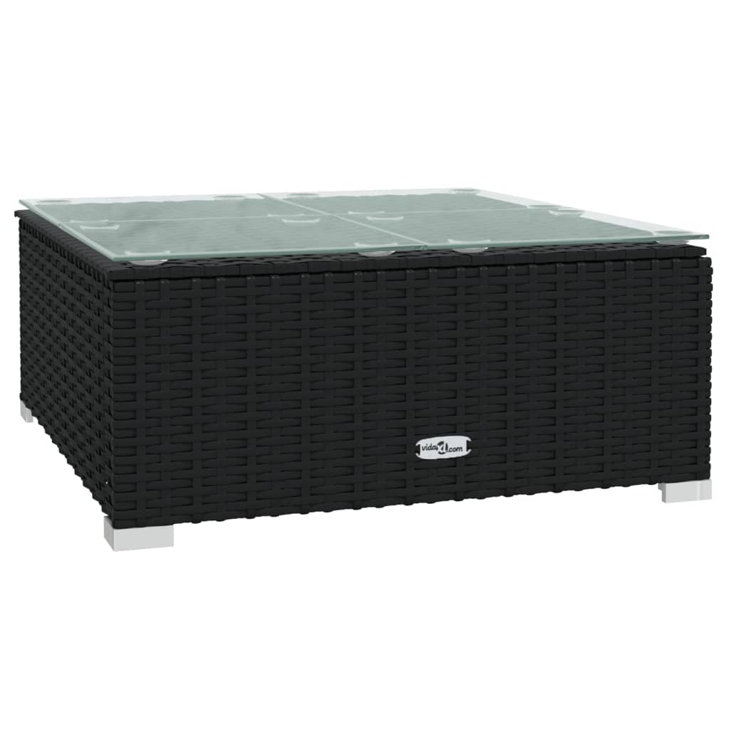 14-tlg. Garten-Lounge-Set mit Kissen Schwarz Poly Rattan