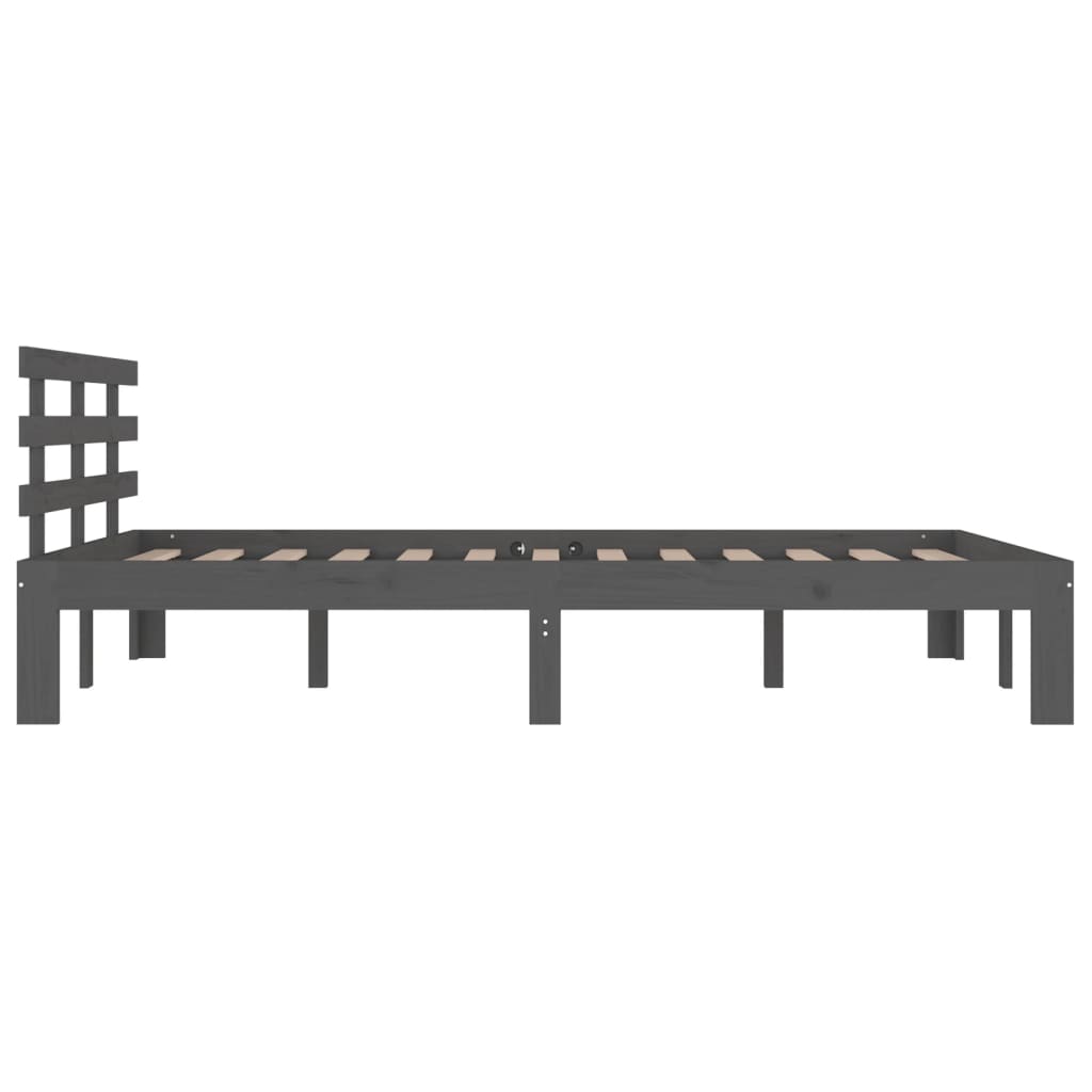 Massivholzbett Grau 150x200 cm