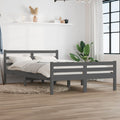 Massivholzbett Grau 150x200 cm