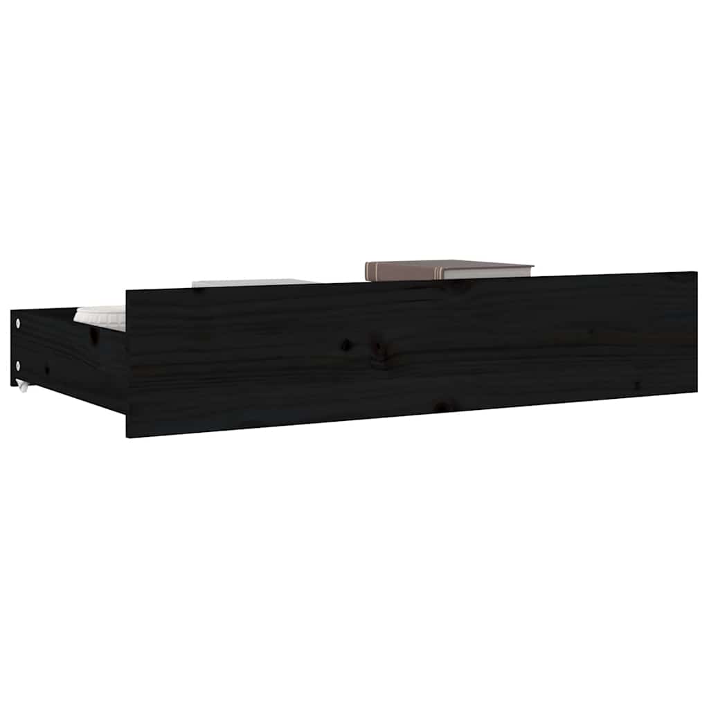 Bettschubladen 4 Stk. Schwarz Massivholz Kiefer