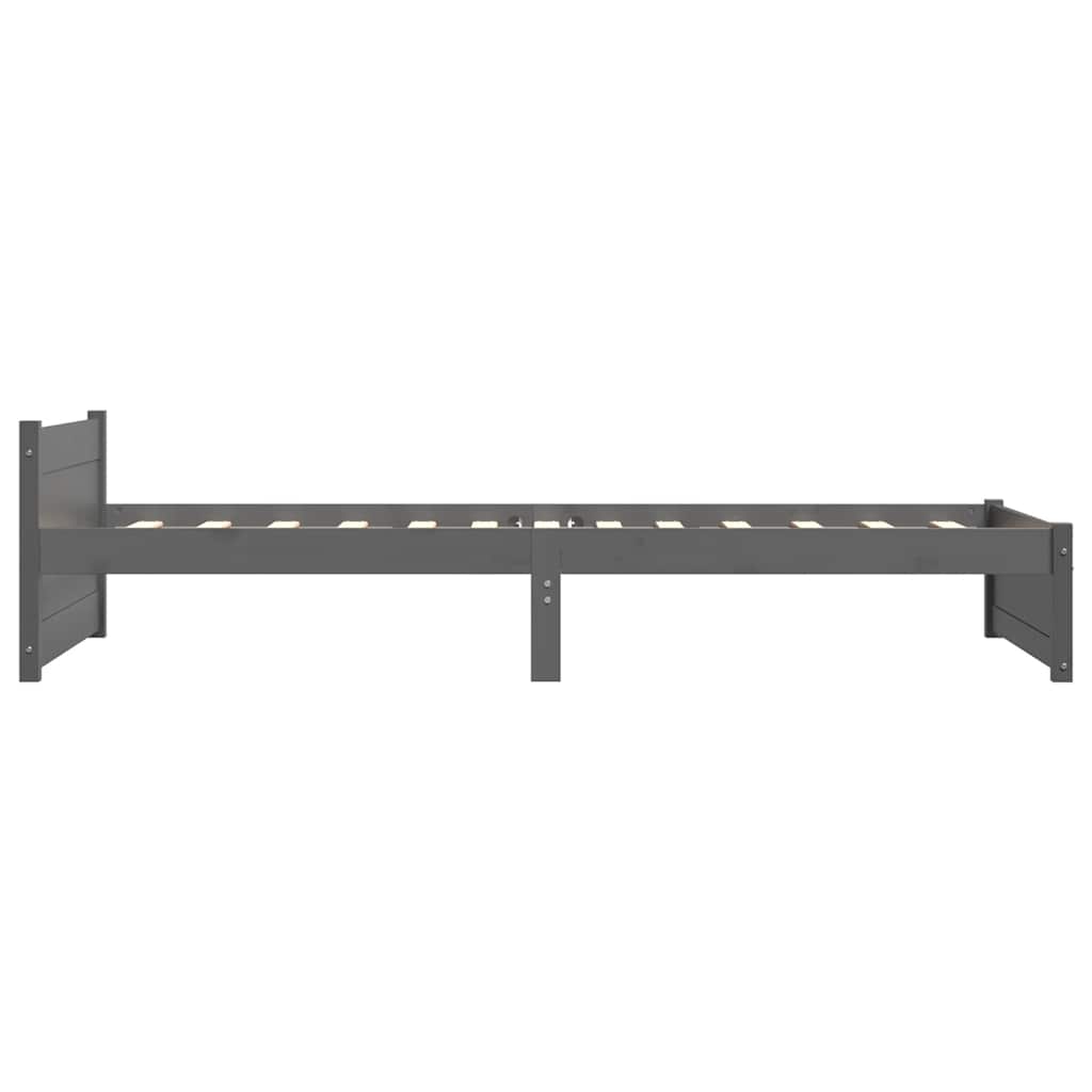 Massivholzbett Grau 75x190 cm