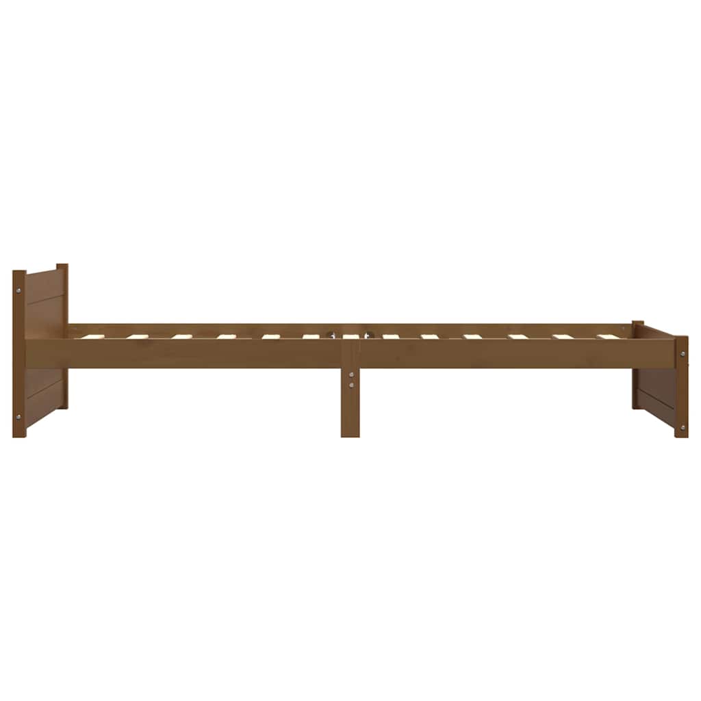 Massivholzbett ohne Matratze Honigbraun 75x190 cm