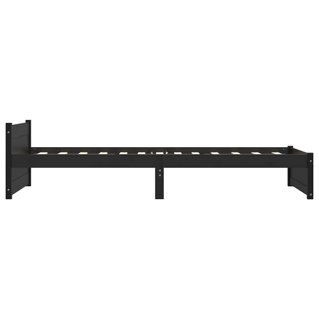 Massivholzbett Schwarz 90x190 cm
