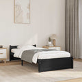 Massivholzbett Schwarz 90x190 cm