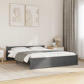 Massivholzbett Grau 135x190 cm