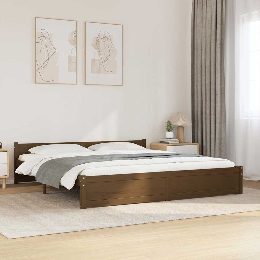Massivholzbett Honigbraun 200x200 cm