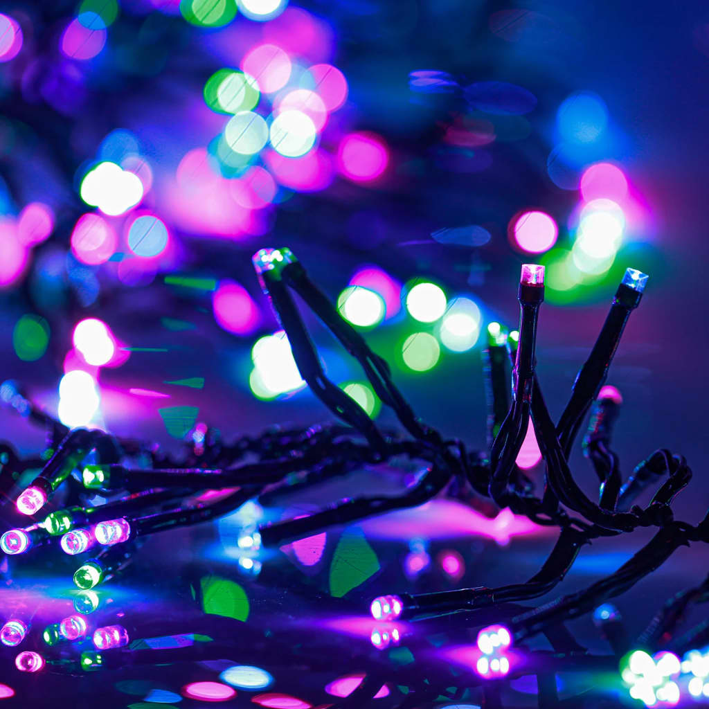 LED-Lichterkette mit 1000 LEDs Pastell Mehrfarbig PVC