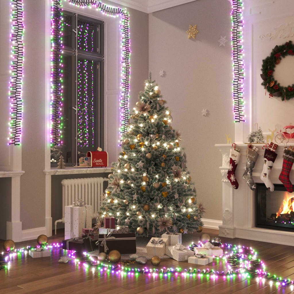 LED-Lichterkette mit 2000 LEDs Pastell Mehrfarbig PVC
