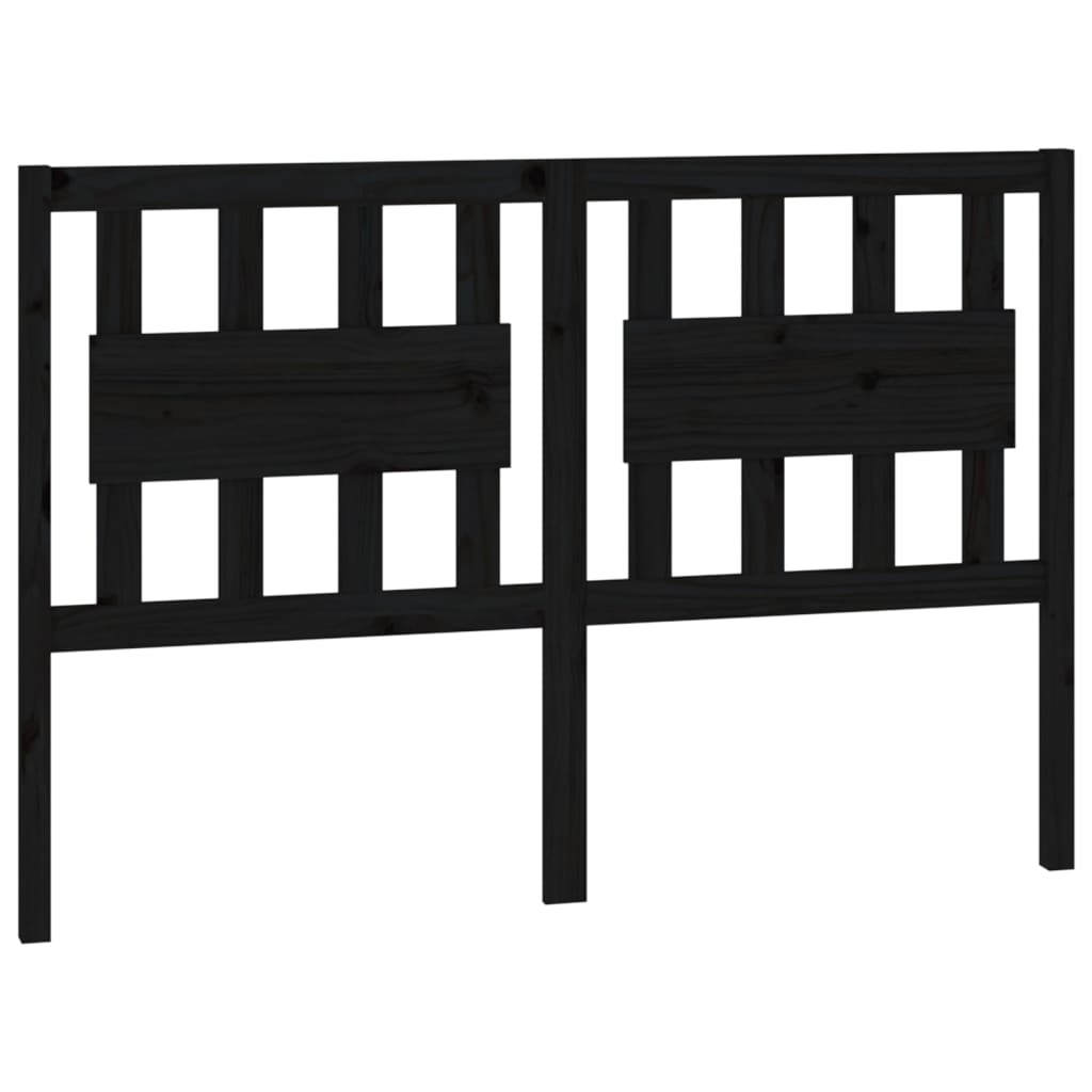 Kopfteil Schwarz 140,5x4x100 cm Massivholz Kiefer