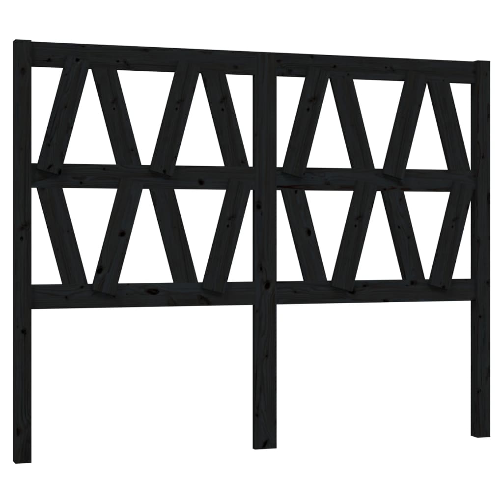 Kopfteil Schwarz 156x4x100 cm Massivholz Kiefer