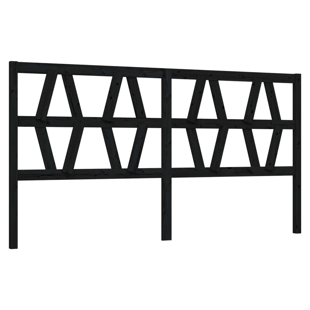 Kopfteil Schwarz 186x4x100 cm Massivholz Kiefer