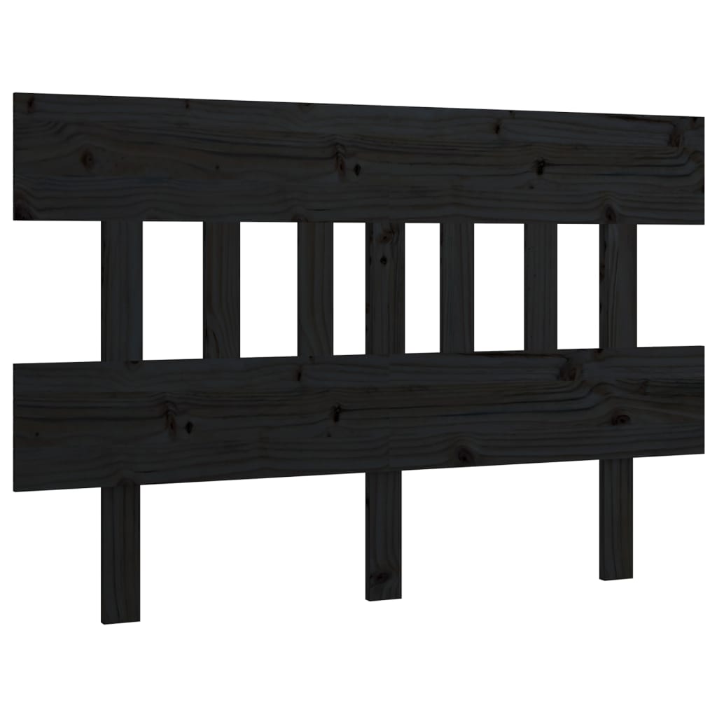 Bett-Kopfteil Schwarz 138,5x3x81 cm Massivholz Kiefer