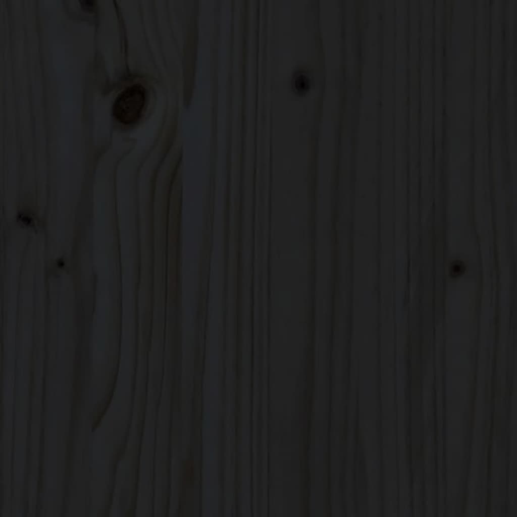 Bett-Kopfteil Schwarz 138,5x3x81 cm Massivholz Kiefer