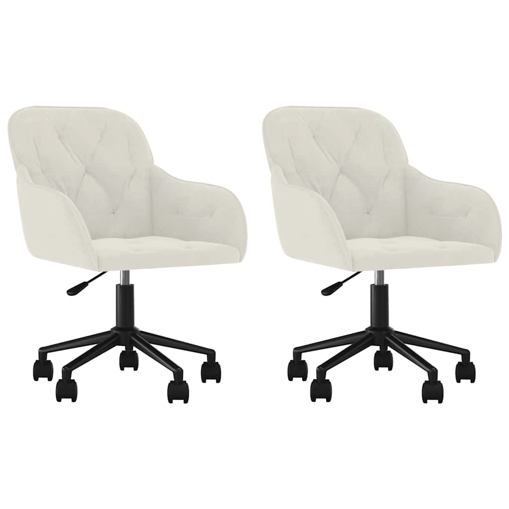 Esszimmerstühle 2 Stk. Drehbar Creme Samt