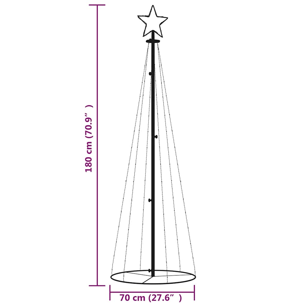 LED-Weihnachtsbaum Kegelform Kaltweiß 108 LEDs 70x180 cm
