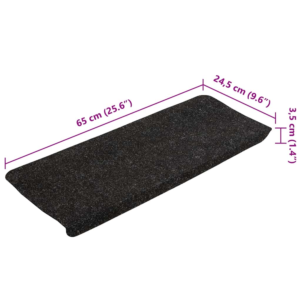 Stufenmatten Selbstklebend 15 Stk. 65x24,5x3,5 cm Anthrazit