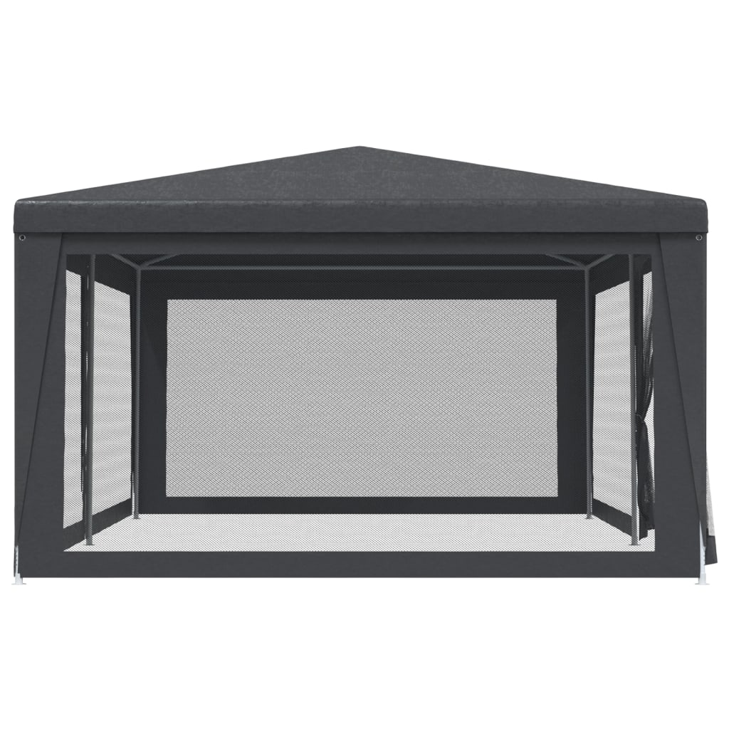 Partyzelt mit 6 Mesh-Seitenwänden Anthrazit 6x4 m HDPE