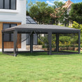 Partyzelt mit 6 Mesh-Seitenwänden Anthrazit 6x4 m HDPE