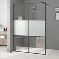 Duschwand für Begehbare Dusche Schwarz 140x195 cm Halbmatt ESG