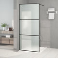 Duschwand für Begehbare Dusche Schwarz 90x195cm Matt ESG-Glas