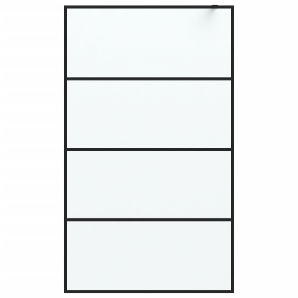 Duschwand für Begehbare Dusche Schwarz 115x195 cm Matt ESG-Glas