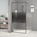Duschwand für Begehbare Dusche Schwarz 100x195 cm ESG-Glas Klar