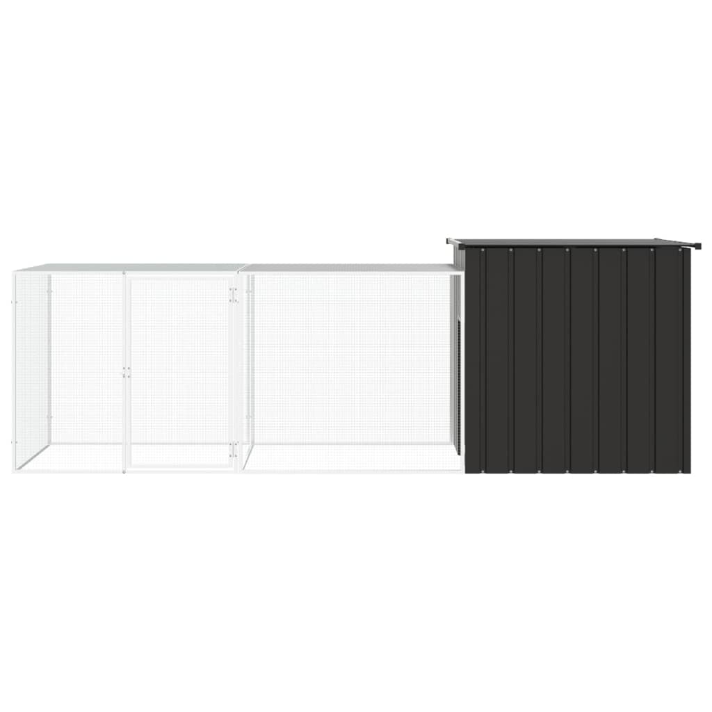 Hühnerkäfig Anthrazit 300x91x100 cm Verzinkter Stahl