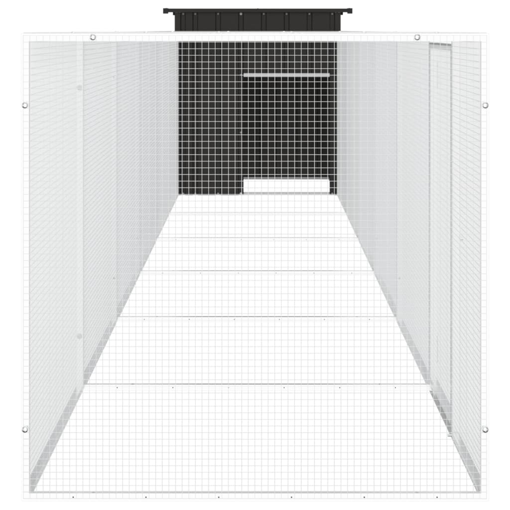 Hühnerkäfig Anthrazit 700x91x100 cm Verzinkter Stahl