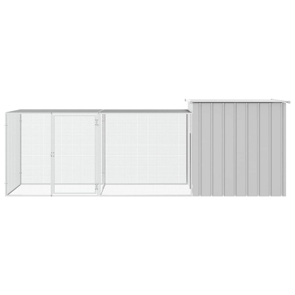 Hühnerkäfig Grau 300x91x100 cm Verzinkter Stahl