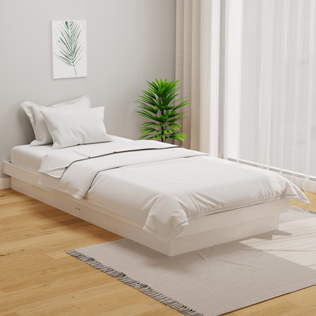 Massivholzbett Weiß 90x190 cm