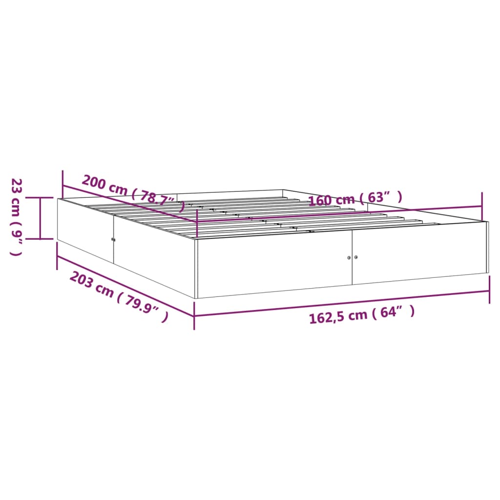 Massivholzbett ohne Matratze 160x200 cm
