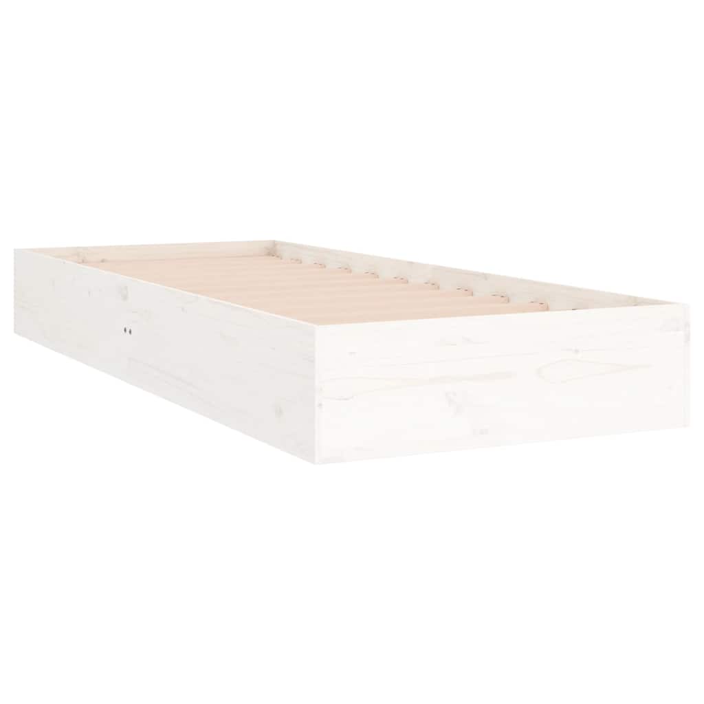 Massivholzbett ohne Matratze Weiß 75x190 cm