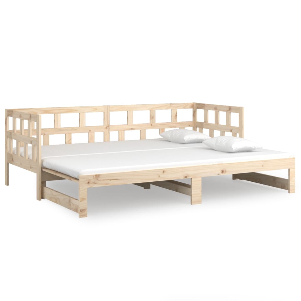 Tagesbett Ausziehbar Massivholz Kiefer 2x(80x200) cm
