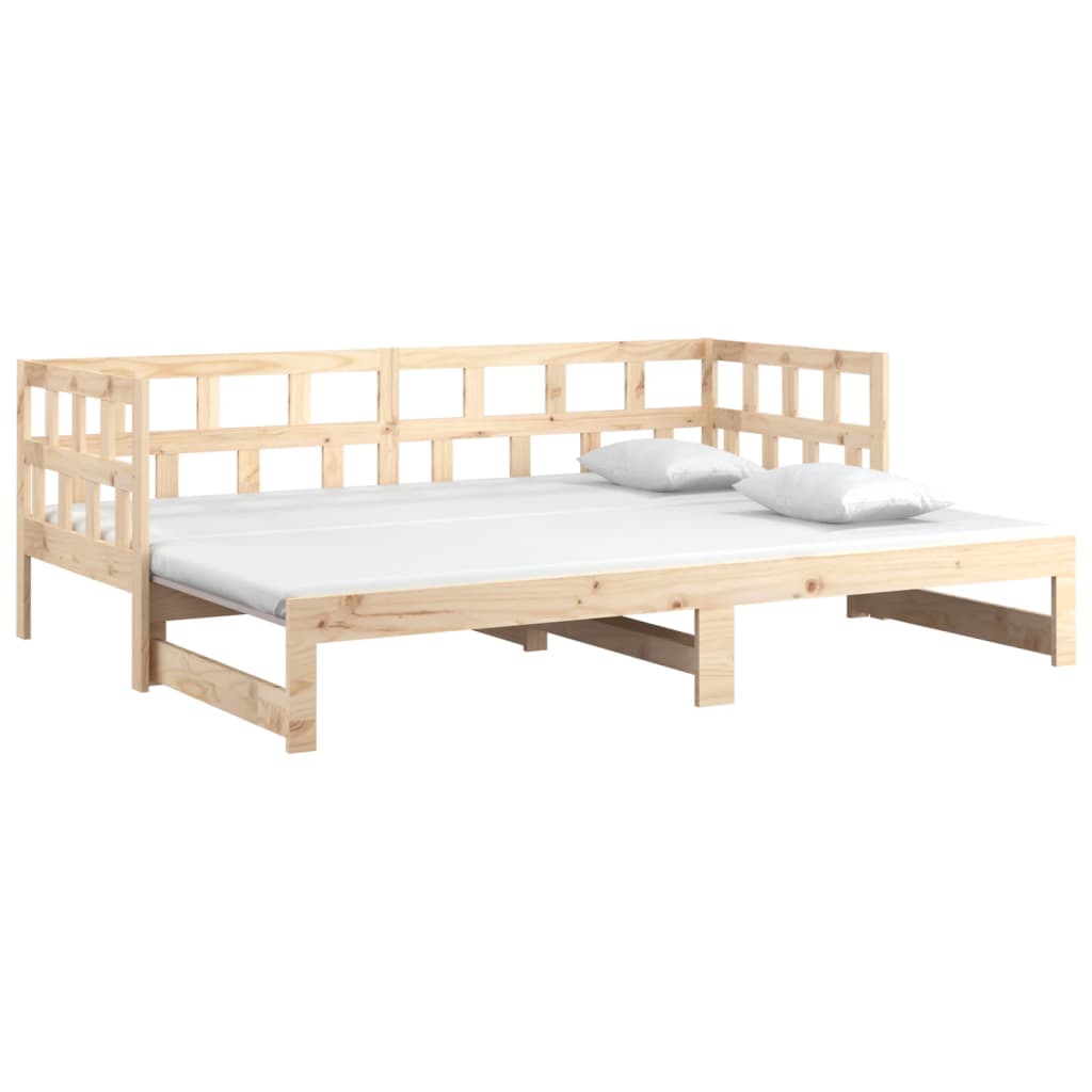 Tagesbett Ausziehbar Massivholz Kiefer 2x(80x200) cm