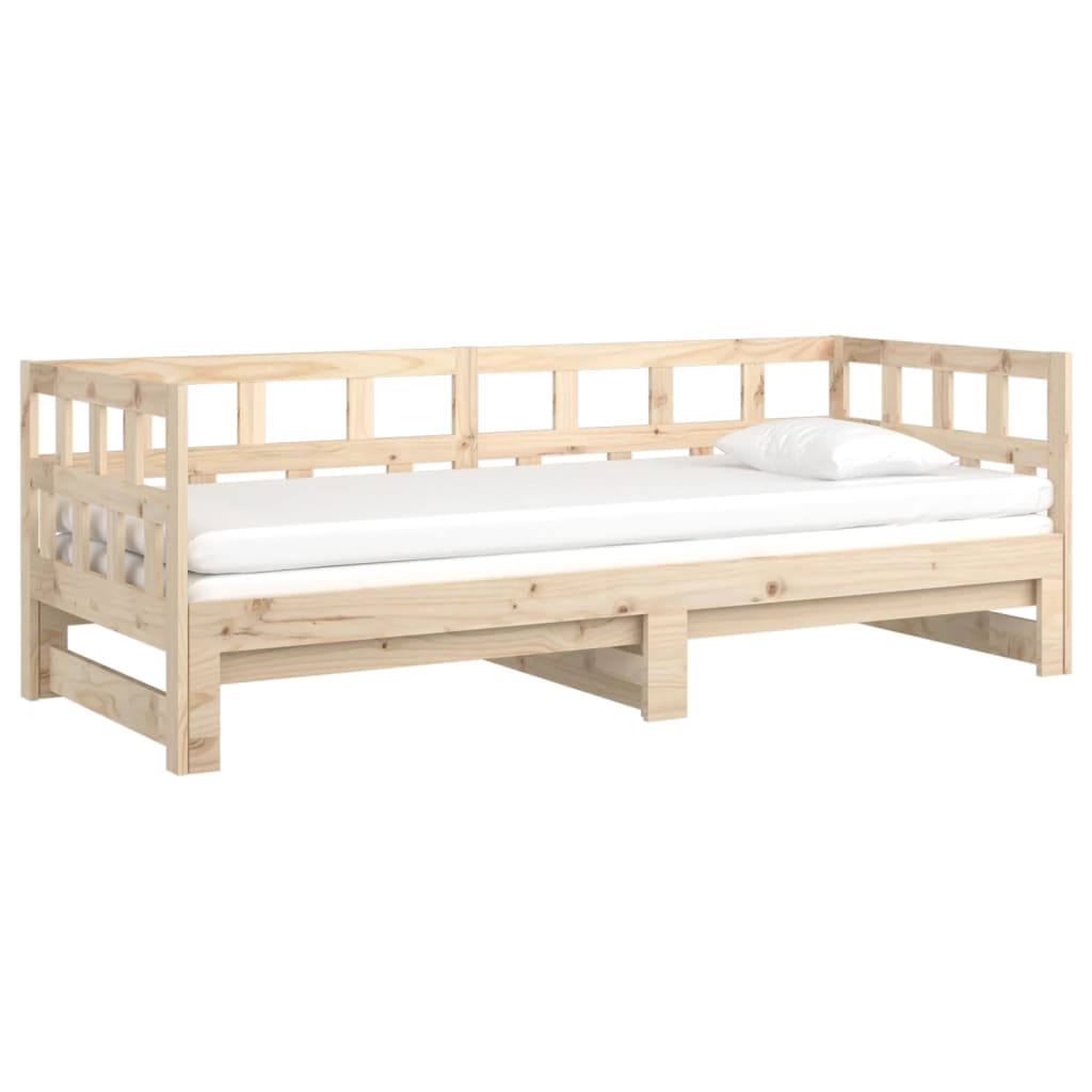Tagesbett Ausziehbar Massivholz Kiefer 2x(80x200) cm