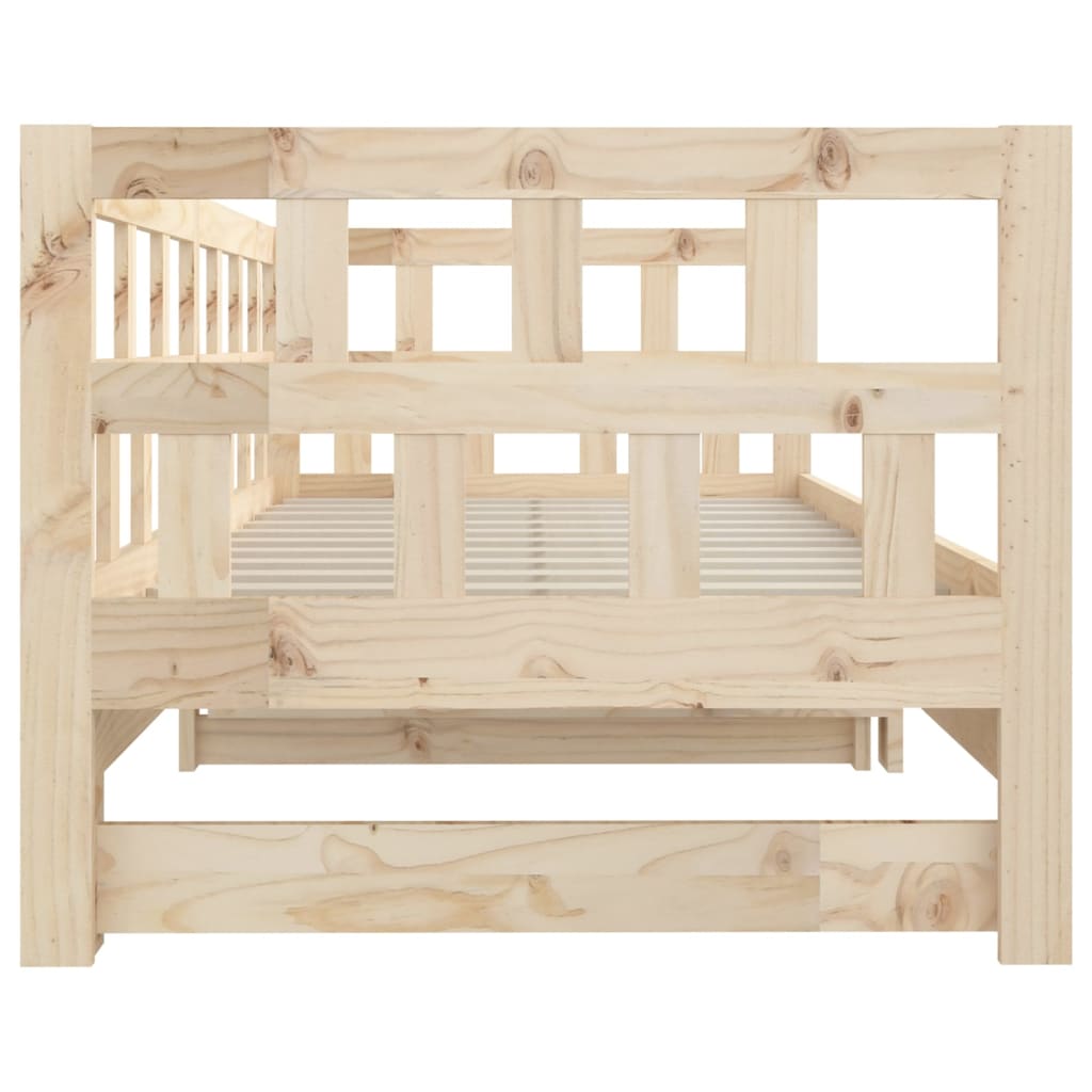 Tagesbett Ausziehbar Massivholz Kiefer 2x(80x200) cm