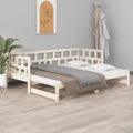 Tagesbett Ausziehbar Massivholz Kiefer 2x(80x200) cm