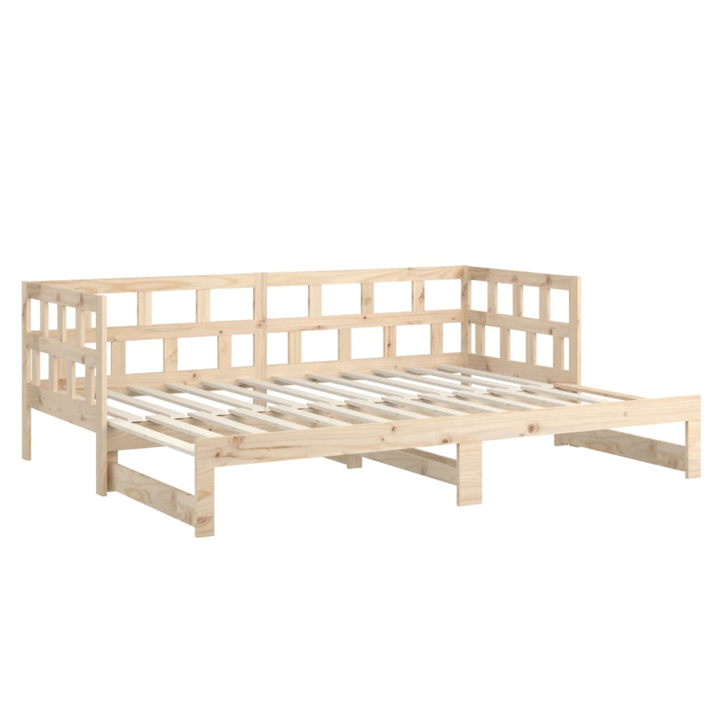 Tagesbett Ausziehbar Massivholz Kiefer 2x(90x190) cm