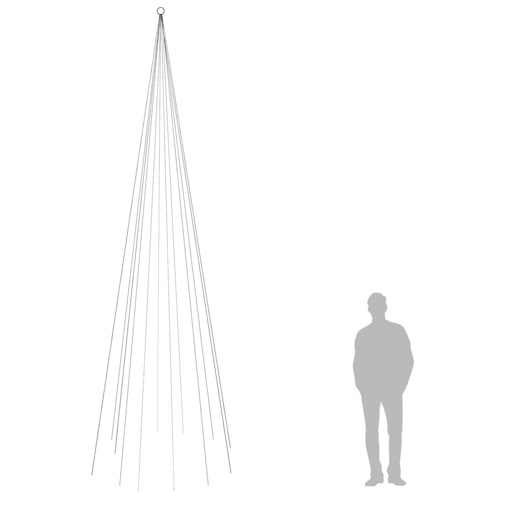 LED-Weihnachtsbaum für Fahnenmast Warmweiß 732 LEDs 500 cm